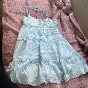 Blue mini dress, beachy